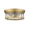 Z-Lite Clarion 3 Light Flush Mount, Olde Brass & Inner Clear Water & Outer Clear 493F3-OBR - alternate 5